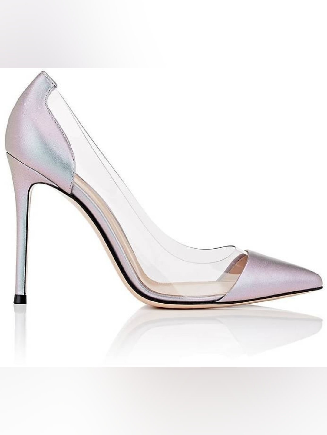 Gianvito Rossi Plexi 105mm Leather And Pvc Heels 36.5